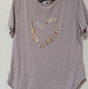 🌻Old Navy Dusty Rose Top Heart Accent